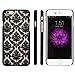 iPhone 6/6S Case, Berry Accessory (TM) Damask Design Pattern Rubber Coating Ultra Slim Fit Hard Hybrid Case Cover for Apple iPhone 6/6S (4.7 inch) + Berry logo stand holder (Black)