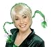 Braided Green Pigtails with White Bows - One-Size