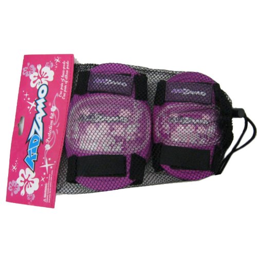 Kidzamo Elbow/Knee Pad Set, Flower Design, Pink
