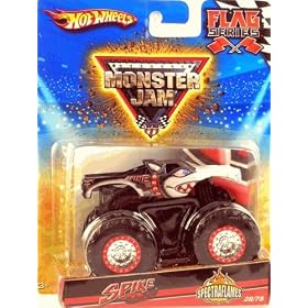 Spike Unleashed (Spectraflames) Hot Wheels Monster Jam 2010 Flag Series #28 1:64 Scale (Small Truck)