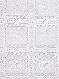 Victorian Leaves Tin Tile Heavy Textured Paintable Wallpaper