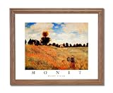 Claude Monet Poppy Flowers Woman Girl Landscape Home Decor Wall Picture Oak Framed Art Print