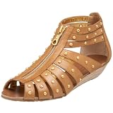BCBGMAXAZRIA Womens Tiones Low Wedge Zip Gladiator