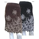 TuTu Floral Embroidered Mid-length Skirt