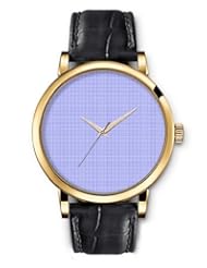 SPRAWL Aanalog Fashion Series Gold Ladies Watches of Genuine Black Leather Strap,Unique Wrist Watch for Women Girls Designed with Small bars lilacs