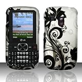IMAGE OF LG 500g (TracFone) Rubberized Design Snap on Hard Case Cover Phone Protector - Black Vines (free ESD Shield Bag, Ship in Carton Box)