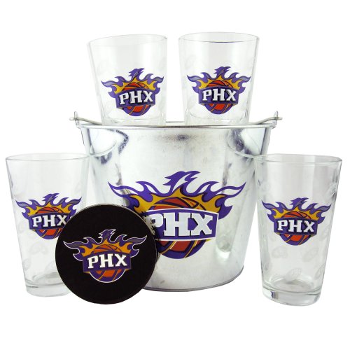 Phoenix Suns Pint Glasses and Beer Bucket Set | Phoenix Suns Gift Set