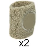 2 x Sweatband Sports Gym Athletic Elastic Wristband Arm Band Swea - Cream