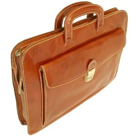 Floto Imports Milano Leather Sleeve Briefcase Brown Leather Business Cases