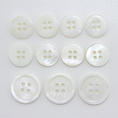 Button of Utopia, Men's Suit Button Set, 11 pec/pkg, Real Natural Mother of Pearl (White)