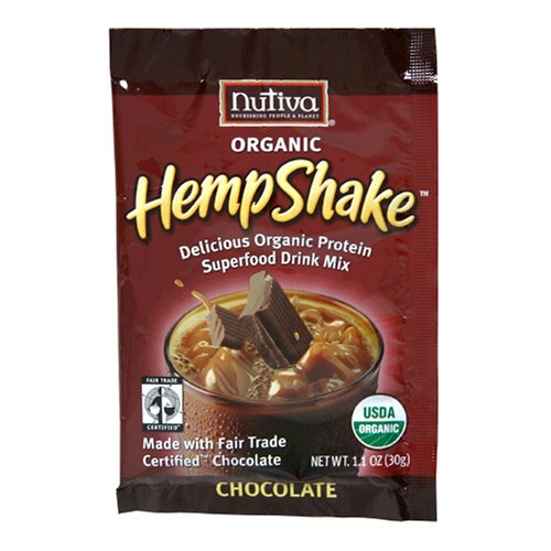 Nutiva Organic HempShake Chocolate, 1.1-Ounce Units (Pack of 12) by Nutiva