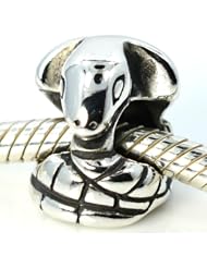 Pro Jewelry .925 Sterling Silver " King Cobra " Charm Bead Compatible with Pandora Chamilia Kay Troll Bracelet