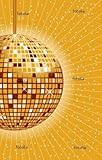 IMAGE OF Wallmonkeys Peel and Stick Wall Graphic - Disco Ball Gold - 72