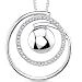 Whirlpool of Beauty: Sterling Silver Designer Inspired Slider Style Bridal Open CircleCZ Diamond Pendant Necklace