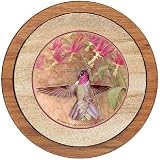 Hummingbird Winged Jewel - Trivet and Oak Holder Set