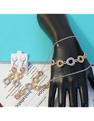 14k Yellow and Rose gold over Sterling Silver Jewelry Set