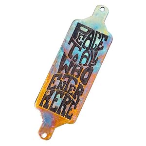 Peace To All Who Enter Here House Blessing iridescent finish- Cast from Disarmed Nuclear Weapon Systems