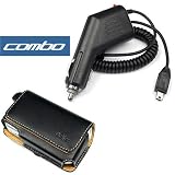 2 Pieces Value Combo Of Brand New Audiovox PPC-6700 VX-6700 6700 PDA Smartphone Vehicle Power Charger with IC Chip + Cellet Universal Horizontal Large Eva Pouch Leather Case