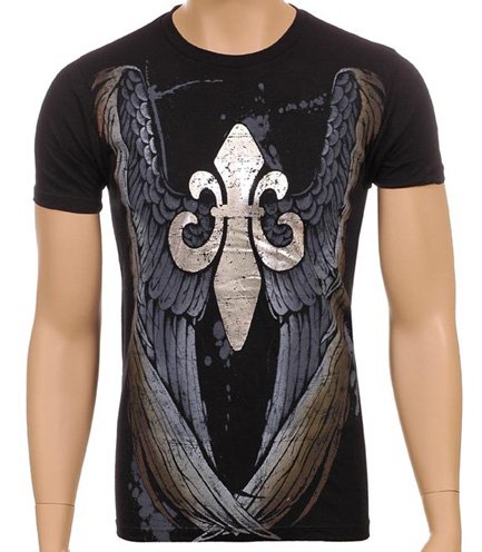 Click here to buy Ring of Fire Fleur-de-lis and Giant Wings 100% Cotton Adult T-Shirt.