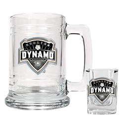 Houston Dynamo Glass Tankard and Square Shot Glass Set  (Primary Team Logo)
