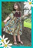 Toddler and Girls Boutique Dresses - HIPPY CHICK - Brown Swirls!