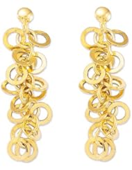 14k Real Yellow Gold Fancy Link Dangle Earrings