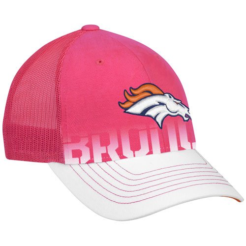 Reebok Denver Broncos Ladies Pink-White Breast Cancer Awareness Adjustable Mesh Hat