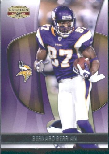2009 Donruss Gridiron Gear Football Card # 8 Bernard Berrian Minnesota Vikings Mint Condition- Shipped In Protective Screwdown Display Case!