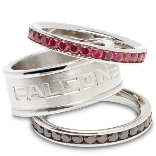 Atlanta Falcons Logo Crystal Stacked Ring Set (Size 7)