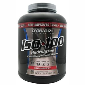 Dymatize Nutrition ISO 100 Whey Protein Powder, Strawberry, 5 Pounds