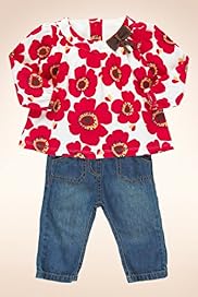 2 Piece Pure Cotton Poppy Print Top Jeans Outfit