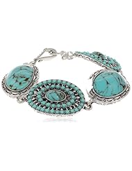 Lucky Brand Turquoise Colored Set Stone Flex Bracelet, 7.38"