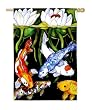 Koi Pond Silk Reflections Regular Size Flag