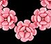 Fit&Wit Color Golden Plated Chain 7 Flowers Statement Fashion Flower Necklace Light Pink