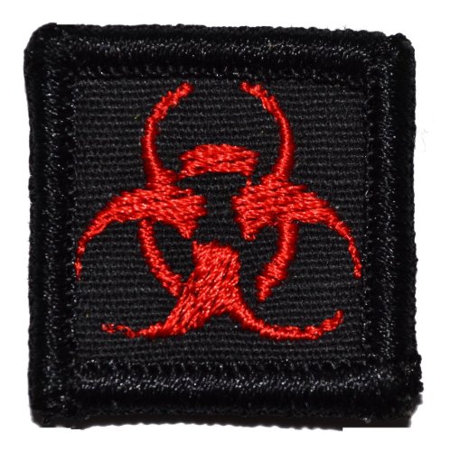 Biohazard 1x1 inch Military Patch / Morale Patch - Black with Red