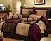 Chezmoi Collection 8 Pieces Brown, Burgundy, and Black Suede Patchwork Comforter Set / Bed-in-a-bag Full or Double Size Bedding Chezmoi Collection 8 Pieces Brown, Burgundy, and Black Suede Patchwork Comforter Set / Bed-in-a-bag Full or Double Size Bedding