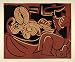 1962 Linocut Reclining Woman and Picador Guitar Picasso - Original Lithograph