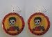 Day of the Dead w/heart Bottle Cap Earrings