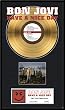 Bon Jovi "Have A Nice Day" framed gold record