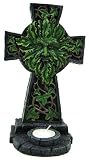 Green Man Celtic Cross Tea Light Candle Holder Greenman