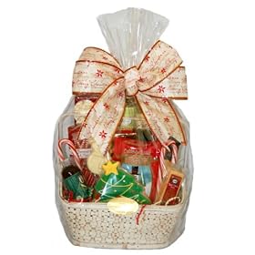Gourmet Christmas Basket With Merry Christmas Bow