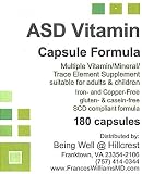 ASD Vitamin Capsule Formula for Children with Autism Spectrum Disorder Multiple Vitamin Mineral Trace Element Supplement