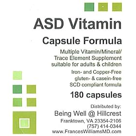 ASD Vitamin Capsule Formula for Children with Autism Spectrum Disorder Multiple Vitamin Mineral Trace Element Supplement