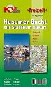 Husumer Bucht mit Stadtplan Husum 1 : 25 000: Stadtplan von Husum mit Schob&uuml;ll und Freizeitkarte. 1:25000 der Husumer Bucht incl. aller beschilderten Radrouten und Citykarte 1:6500