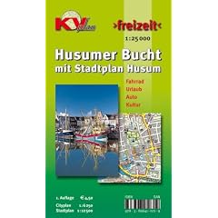 Husumer Bucht mit Stadtplan Husum 1 : 25 000: Stadtplan von Husum mit Schob�ll und Freizeitkarte. 1:25000 der Husumer Bucht incl. aller beschilderten Radrouten und Citykarte 1:6500