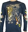Ed Hardy men's Death Before Dishonor LS Shirt