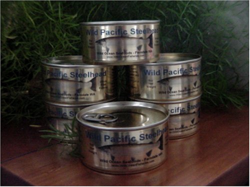 Wild Pacific Steelhead Salmon 6oz Fillet Cans (6) by Wild Ocean Seafoods