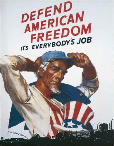 Cover image : American War Propaganda Poster; Defend American Freedom 24x36 Poster Reproduction
