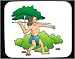 Decorated Mouse Pad with man, tree, Aborigine, standing, Australia, throwing, spear, weapon, pebbles, plants