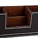 HOMETEK PU Leather Desktop Storage Box 4 Compartment Desk Organizer Card/Pen/Pencil/Mobile Phone/Remote Controller/Cosmetics Office Supplies Holder Collection Desktop Organizer (Brown)